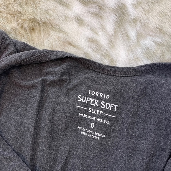 Torrid Gray Pajama Romper with Scoop Neckline - Picture 3 of 6